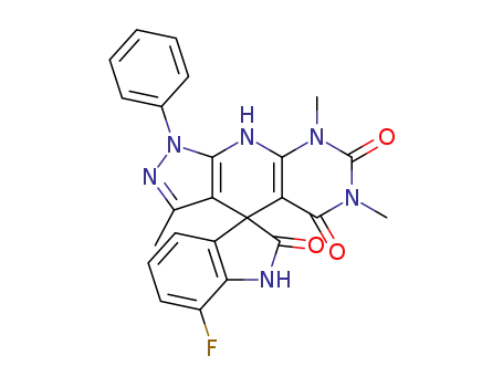 7-fluoro-3',6',8'-trimethyl-1'-phenyl-1',9'-dihydrospiro[indoline-3,4'-pyraz olo[4',3':5,6]pyrido[2,3-d]pyrimidine]-2,5',7'(6'H,8'H)-trione