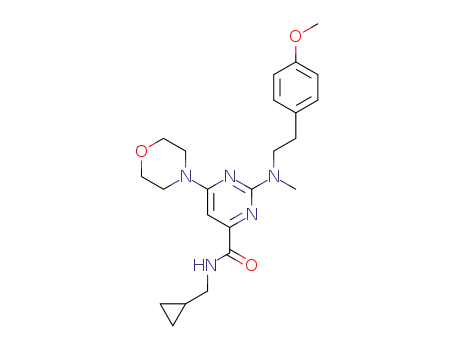 N-(cyclopropylmethyl)-2-((4-methoxyphenethyl)(methyl)amino)-6-morpholinopyrimidine-4-carboxamide