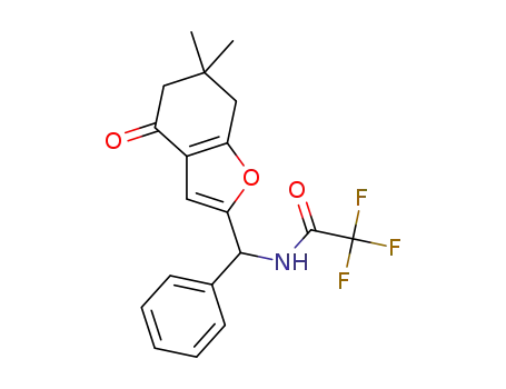 N-((6,6-dimethyl-4-oxo-4,5,6,7-tetrahydrobenzofuran-2-yl)(phenyl)methyl)-2,2,2-trifluoroacetamide
