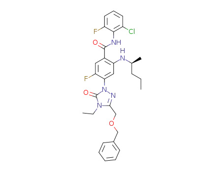 (S)-4-(3-((benzyloxy)methyl)-4-ethyl-5-oxo-4,5-dihydro-1H-1,2,4-triazol- 1-yl)-N-(2-chloro-6-fluorophenyl)-5-fluoro-2-(pentan-2-ylamino)benzamide