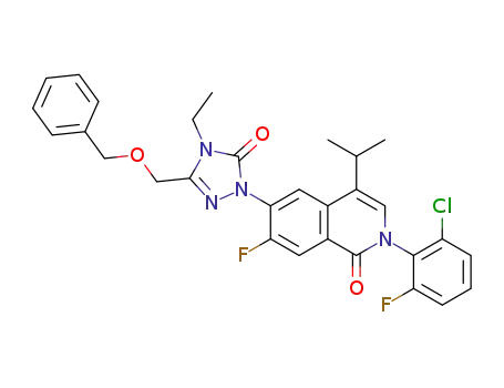 6-(3-((benzyloxy)methyl)-4-ethyl-5-oxo-4,5-dihydro-1H-1,2,4-triazol-1-yl)-2-(2-chloro-6-fluorophenyl)-7-fluoro-4-isopropylisoquinolin-1(2H)-one