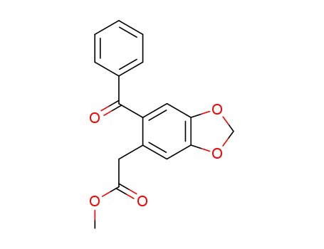 Molecular Structure of 132813-95-7 (1,3-Benzodioxole-5-acetic acid, 6-benzoyl-, methyl ester)