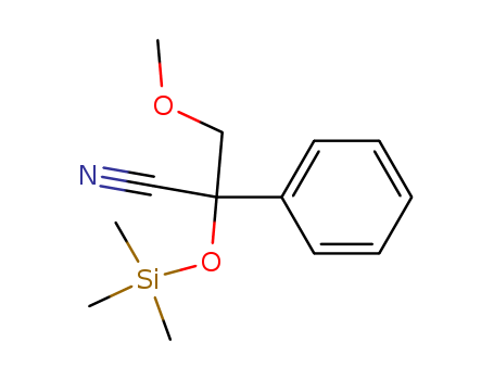 Molecular Structure of 137057-20-6 (Benzeneacetonitrile, a-(methoxymethyl)-a-[(trimethylsilyl)oxy]-)
