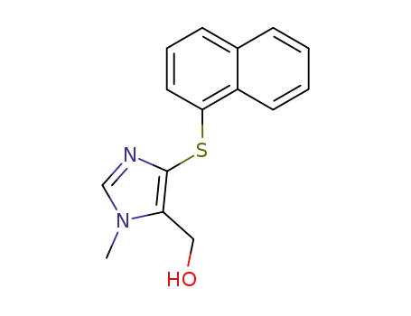 Molecular Structure of 141524-80-3 (1H-Imidazole-5-methanol, 1-methyl-4-(1-naphthalenylthio)-)