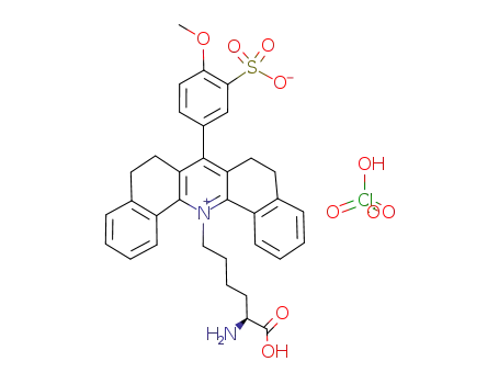 14-(1-ammonio-1-carboxypentyl)-5,6,8,9-tetrahydro-7-(4-methoxy-3-sulphonatophenyl)dibenzoacridinium perchlorate