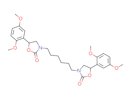 Molecular Structure of 141367-37-5 (2-Oxazolidinone, 3,3'-(1,6-hexanediyl)bis[5-(2,5-dimethoxyphenyl)-)