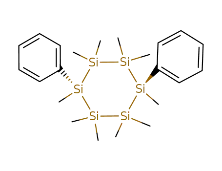Molecular Structure of 112080-34-9 (Cyclohexasilane, 1,1,2,2,3,4,4,5,5,6-decamethyl-3,6-diphenyl-, trans-)