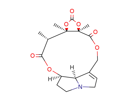 Molecular Structure of 76971-16-9 (7H-[1,3]Dioxolo[8,9][1,6]dioxacycloundecino[2,3,- 4-gh]pyrrolizine-7,10,12(8H)-trione,2,4,5,5a,- 8a,11a,14,14b-octahydro-8,8a,11a-trimethyl-,(5aR,8R,8aR,11aR,14bR)- )