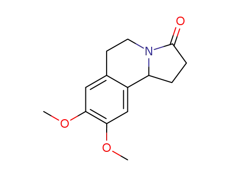 Molecular Structure of 33545-52-7 (Pyrrolo[2,1-a]isoquinolin-3(2H)-one,
1,5,6,10b-tetrahydro-8,9-dimethoxy-)