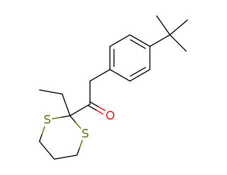 Molecular Structure of 172754-37-9 (Ethanone, 2-[4-(1,1-dimethylethyl)phenyl]-1-(2-ethyl-1,3-dithian-2-yl)-)
