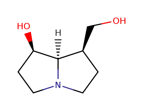 Molecular Structure of 520-62-7 ((1R,7S,8R)-7-(hydroxymethyl)-2,3,5,6,7,8-hexahydro-1H-pyrrolizin-1-ol)