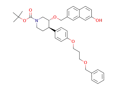 (3R,4R)-4-[4-(3-Benzyloxy-propoxy)-phenyl]-3-(7-hydroxy-naphthalen-2-ylmethoxy)-piperidine-1-carboxylic acid tert-butyl ester