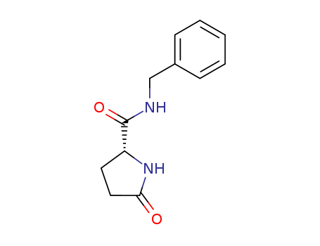Molecular Structure of 178327-71-4 (2-Pyrrolidinecarboxamide, 5-oxo-N-(phenylmethyl)-, (R)-)