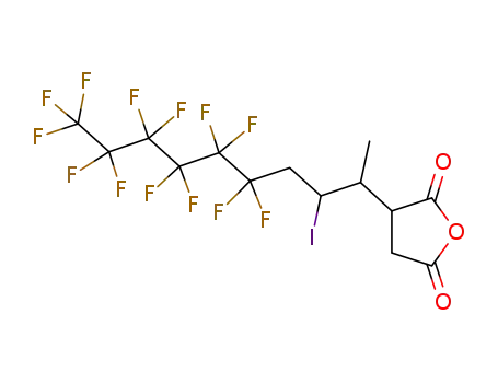 Molecular Structure of 674786-56-2 (2,5-Furandione,
dihydro-3-(4,4,5,5,6,6,7,7,8,8,9,9,9-tridecafluoro-2-iodo-1-methylnonyl)-)