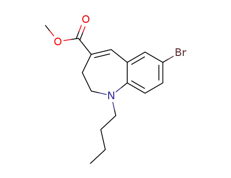 Molecular Structure of 313728-95-9 (1H-1-Benzazepine-4-carboxylic acid, 7-bromo-1-butyl-2,3-dihydro-,
methyl ester)