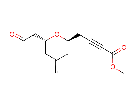 Molecular Structure of 799852-58-7 (2-Butynoic acid,
4-[(2R,6R)-tetrahydro-4-methylene-6-(2-oxoethyl)-2H-pyran-2-yl]-,
methyl ester)