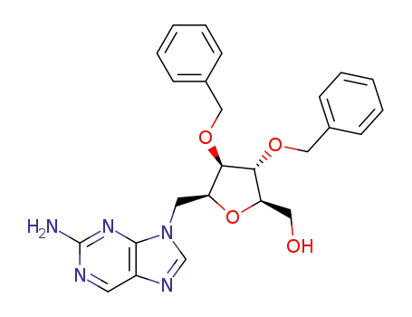 1-(2-amino-9H-purin-9-yl)-2,5-anhydro-3,4-di-O-benzyl-1-deoxy-D-glucitol
