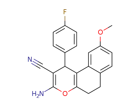3-amino-9-methoxy-1-(4-fluorophenyl)-5,6-dihydro-1H-benzo[f]chromene-2-carbonitrile