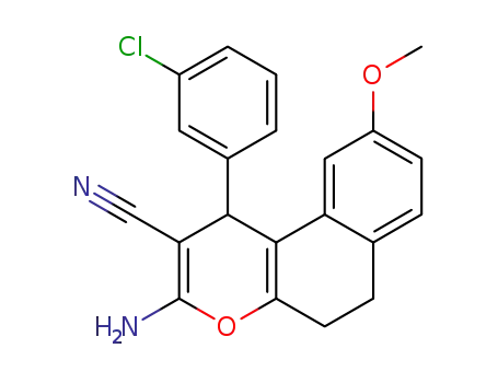 3-amino-9-methoxy-1-(3-chlorophenyl)-5,6-dihydro-1H-benzo[f]chromene-2-carbonitrile
