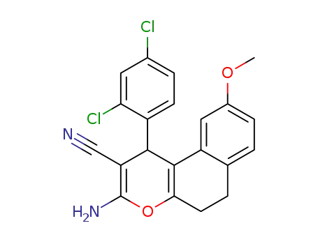 3-amino-1-(2,4-dichlorophenyl)-9-methoxy-5,6-dihydro-1H-benzo[f]chromene-2-carbonitrile