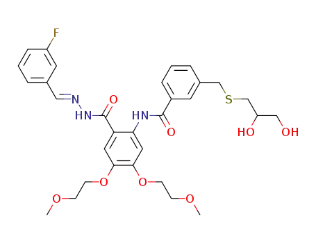 3-(2,3-Dihydroxy-propylsulfanylmethyl)-N-[2-(3-fluorobenzylidene-hydrazinocarbonyl)-4,5-bis-(2-methoxy-ethoxy)-phenyl]-benzamide