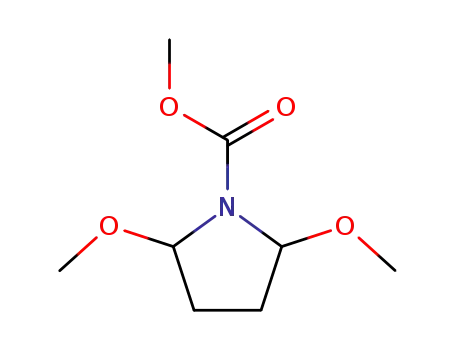Molecular Structure of 66893-74-1 (1-Pyrrolidinecarboxylic acid, 2,5-dimethoxy-, methyl ester)