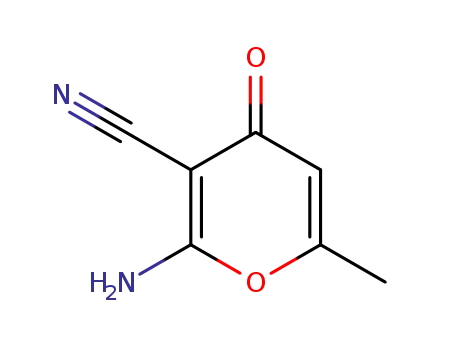 Molecular Structure of 67643-16-7 (4H-Pyran-3-carbonitrile,2-amino-6-methyl-4-oxo-(9CI))