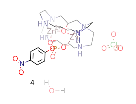 Zn2(OCH(CH2N(CH2CH2NH)2)2((CH2)5)2)(O2P(O)OC6H4NO2)(1+)*ClO4(1-)*4H2O=(Zn2(C21H45N6O)(O2P(O)OC6H4NO2))ClO4*4H2O