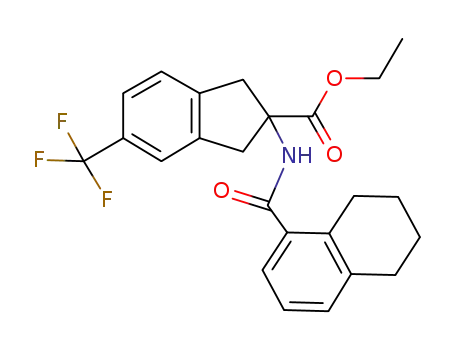 2-[(5,6,7,8-tetrahydro-naphthalene-1-carbonyl)-amino]-5-trifluoromethyl-indan-2-carboxylic acid ethyl ester