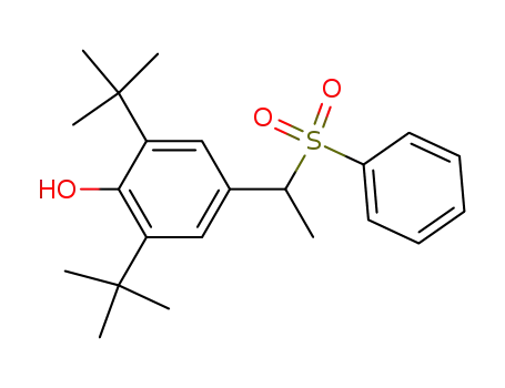Molecular Structure of 60131-46-6 (Phenol, 2,6-bis(1,1-dimethylethyl)-4-[1-(phenylsulfonyl)ethyl]-)