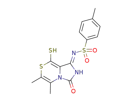 N-[(1Z)-8-mercapto-5,6-dimethyl-3-oxo-2,3-dihydro-1H-imidazo[5,1-c][1,4]thiazin-1-ylidene]-4-methylbenzenesulfonamide
