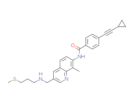 4-(cyclopropylethynyl)-N-[8-methyl-3-({[3-(methylthio)propyl]amino}methyl)quinolin-7-yl]benzamide