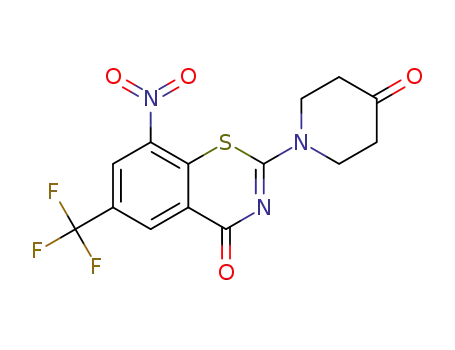 8-nitro-2-(4-oxopiperidin-1-yl)-6-(trifluoromethyl)-4H-benzo[e][1,3]thiazin-4-one