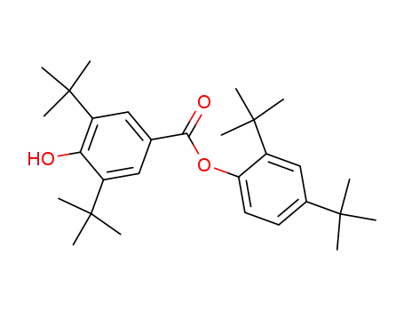 Molecular Structure of 4221-80-1 (2,4-Di-tert-butylphenyl 3,5-di-tert-butyl-4-hydroxybenzoate)