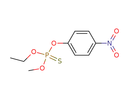 Molecular Structure of 2591-57-3 (O-Methyl-O-(4-nitrophenyl)-O-ethyl-thiophosphate)