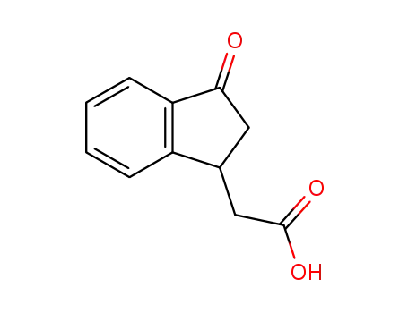 Molecular Structure of 25173-12-0 ((3-oxo-indan-1-yl)-acetic acid)