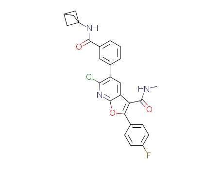 5-(3-(bicyclo[1.1.1]pentan-1-ylcarbamoyl)phenyl)-6-chloro-2-(4-fluorophenyl)-N-methylfuro[2,3-b]pyridine-3-carboxamide