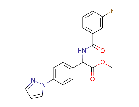 methyl 2-(4-(1H-pyrazol-1-yl)phenyl)-2-(3-fluorobenzamido)-acetate