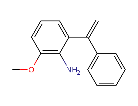 Molecular Structure of 189252-16-2 (Benzenamine, 2-methoxy-6-(1-phenylethenyl)-)