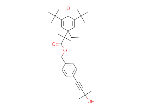 4-(3-hydroxy-3-methylbut-1-yn-1-yl)benzyl 2-(3,5-di-tert-butyl-1-ethyl-4-oxocyclohexa-2,5-dien-1-yl)-2-methylpropanoate