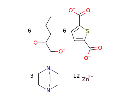 [Zn12(thiophene-2,5-dicarboxylic acid)6(1,2-pentanediol)6(1,4-diaza-bicyclo[2.2.2]octane)3]