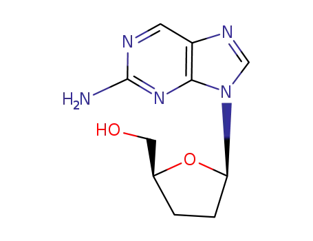 Molecular Structure of 107550-74-3 ([(2S,5R)-5-(2-amino-9H-purin-9-yl)tetrahydrofuran-2-yl]methanol)
