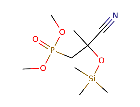 Molecular Structure of 88631-43-0 (Phosphonic acid, [2-cyano-2-[(trimethylsilyl)oxy]propyl]-, dimethyl ester)