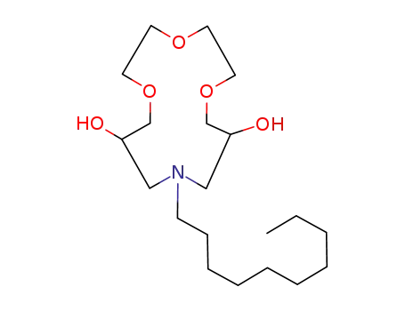 Molecular Structure of 90655-86-0 (1,4,7-Trioxa-11-azacyclotetradecane-9,13-diol, 11-decyl-)