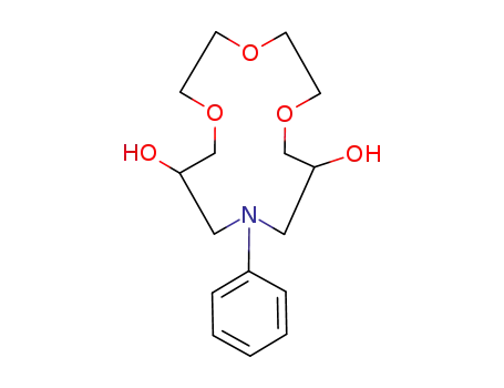 Molecular Structure of 90655-87-1 (1,4,7-Trioxa-11-azacyclotetradecane-9,13-diol, 11-phenyl-)