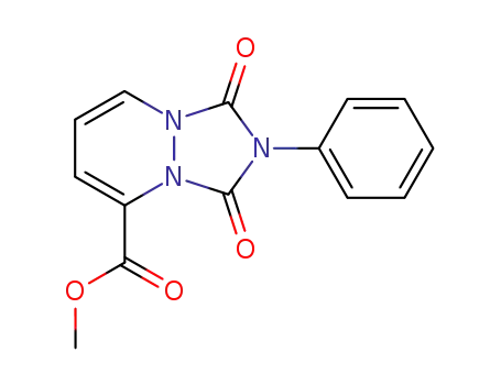 Molecular Structure of 88180-59-0 (1H-[1,2,4]Triazolo[1,2-a]pyridazine-5-carboxylic acid,
2,3-dihydro-1,3-dioxo-2-phenyl-, methyl ester)