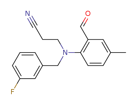 N-(2-cyanoethyl) N-(3-fluorobenzyl)-2-amino-5-methylbenzaldehyde
