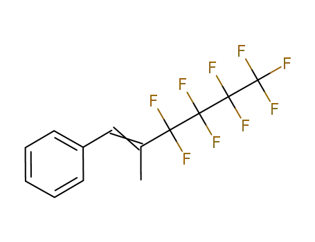 Molecular Structure of 113999-53-4 (Benzene, (3,3,4,4,5,5,6,6,6-nonafluoro-2-methyl-1-hexenyl)-)