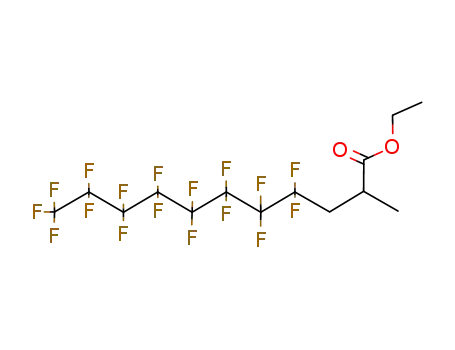 Molecular Structure of 126331-02-0 (Undecanoic acid,
4,4,5,5,6,6,7,7,8,8,9,9,10,10,11,11,11-heptadecafluoro-2-methyl-, ethyl
ester)