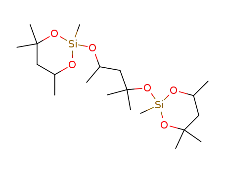 Molecular Structure of 65055-53-0 (1,3-Dioxa-2-silacyclohexane,
2,2'-[(1,1,3-trimethyl-1,3-propanediyl)bis(oxy)]bis[2,4,4,6-tetramethyl-)